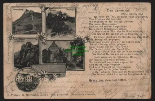 150862 AK Lennethal Lennetal Hohensyburg 1904 Remmelshagen Schloß Altena