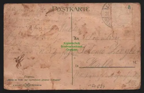 150894 AK Lingenau Raguhn-Jeßnitz um 1920 Gaststätte Biergarten
