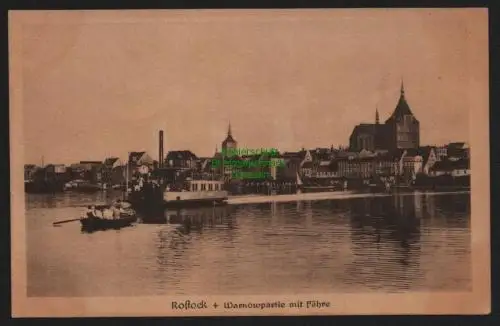 150937 AK Rostock Warnowpartie mit Fähre um 1915