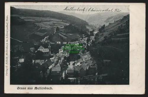 151010 AK Mellenbach i. Schwarzatal 1909 Bahnpost Katzhütte - Rudolstadt