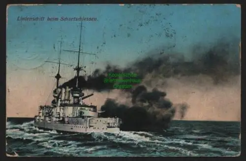 150963 AK Wilhelmshaven Linienschiff Scharfschiessen 1912 Schlachtschiff Kreuzer