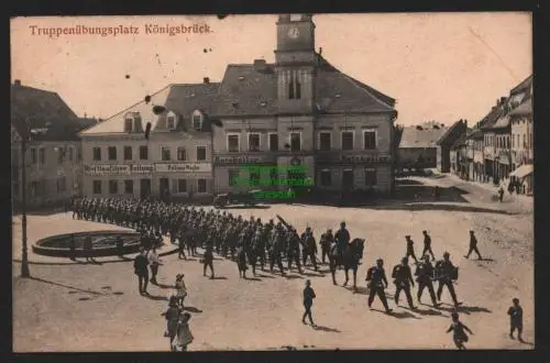 150474 AK Truppenübungsplatz Königsbrück 1914 Markt Polizei Wache Ratskeller