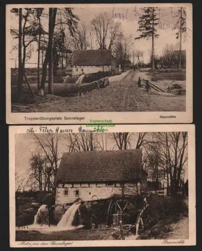 150484 2 AK Truppenübungsplatz Senne Sennelager Staumühle Paderborn 1918