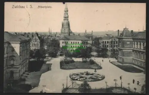 150335 AK Zwickau Sa. Albertplatz Kirche 1906 nach München