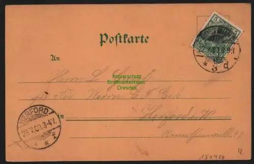150420 AK Gruss a. Dortmund 1900 Markt Brückenstrasse Adler Apotheke Blumenreich