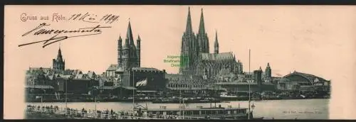 150456 2teilige Panorama Klapp AK Köln Cöln 1899 nach Antwerpen