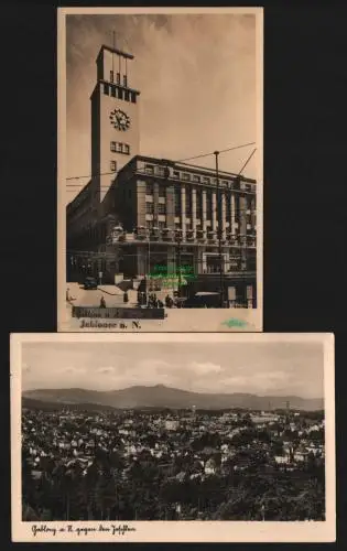 149587 2 AK Jablonec nad Nisou Gablonz an der Neiße Fotokarten um 1935 Rathaus
