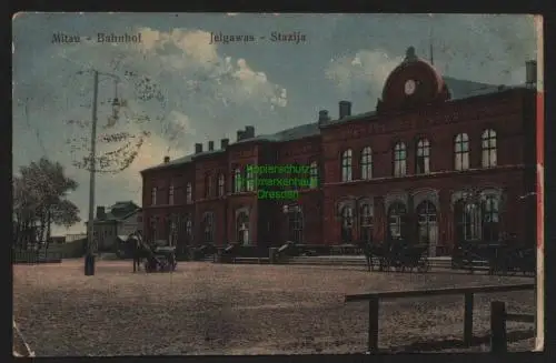 149671 AK Jelgava Mitau Lettland Bahnhof Feldpost 1916