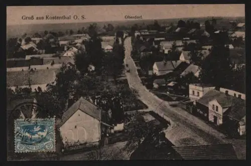 148823 AK Kostenthal O.-S. 1920 Gosciecin Oberdorf Dorfstraße