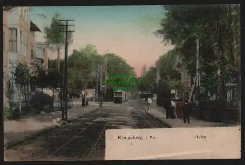 148771 AK Königsberg Preußen 1907 Hufen Straßenbahn