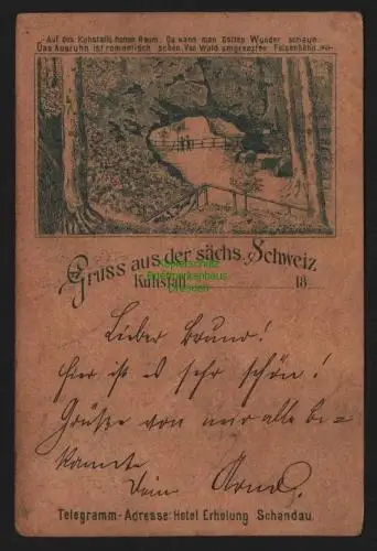 148660 AK Kuhstall Sächsische Schweiz 1891 Vorläufer