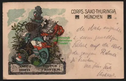 148675 AK München 1920 Studentika Corps Saxo Thuringia