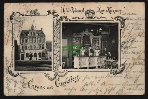 148263 AK Gevelsberg 1904 Hotel Restaurant Zum Kronprinz Fritz Bäcker