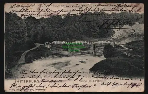 148176 AK Insterburg Brücke bei Karalene 1905