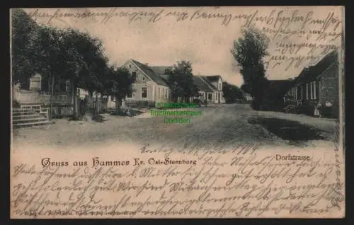 148131 AK Hammer Kreis Ost Sternberg Dorfstraße 1904