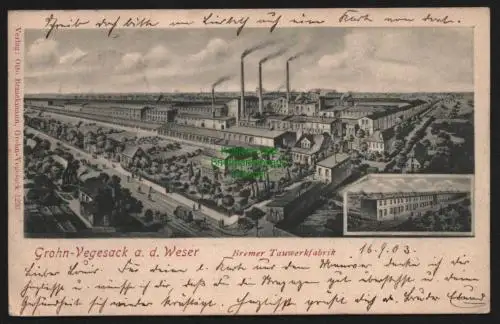 147965 AK Grohn Vegesack Bremen 1903 Bremer Tauwerkfabrik