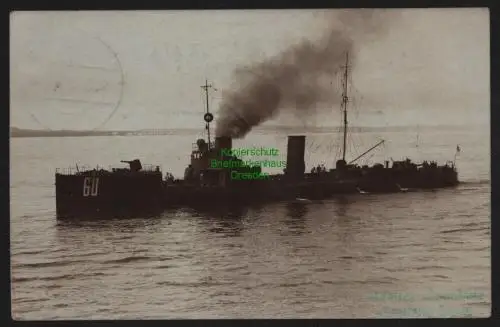 147942 AK Fotokarte Schiff Dampfer mit Geschütz Wilhelmshafen 1915