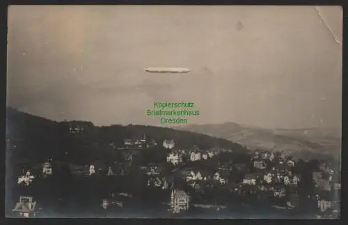 147484 AK Eisenach 1911 Fotokarte Zeppelin Luftschiff Schwaben hat uns schon 4 m