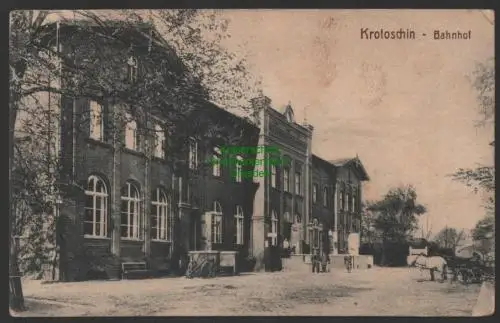 147458 AK Krotoszyn Krotoschin Bahnhof um 1915