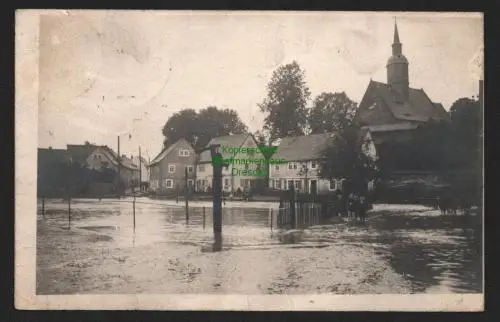 147141 AK Fotokarte Wilsdruff 1905 Hochwasser Überschwemmung Kirche