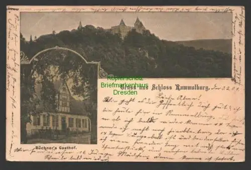 145556 AK Rammelburg Mansfeld 1901 Büchner´s Gasthof