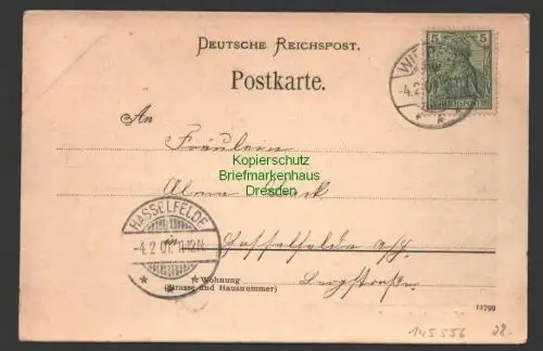 145556 AK Rammelburg Mansfeld 1901 Büchner´s Gasthof
