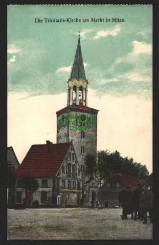 144242 AK Mitau Jelgava Lettland Die Trinitatis Kirche Am Markt um 1915