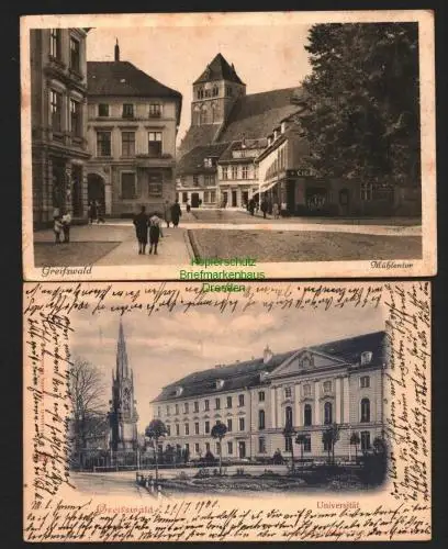 142844 2 AK Greifswald 1900 Universität Mühlentor 1933