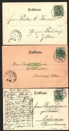 142667 3 AK Bautzen Postamt und Knabenbürgerschule 1902 Reichenthurm Stadtteater