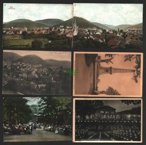 142687 6 AK Bad Harzburg Bismarckstein Burgberg Parkbeleuchtung 1941 Biergarten