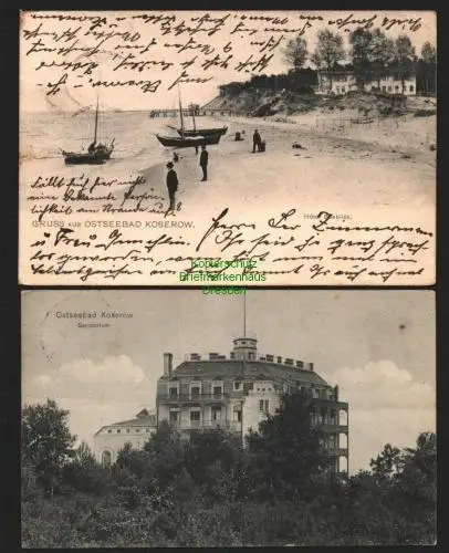 142840 2 AK Ostseebad Koserow Hotel Seeblick 1903 Sanatorium 1911