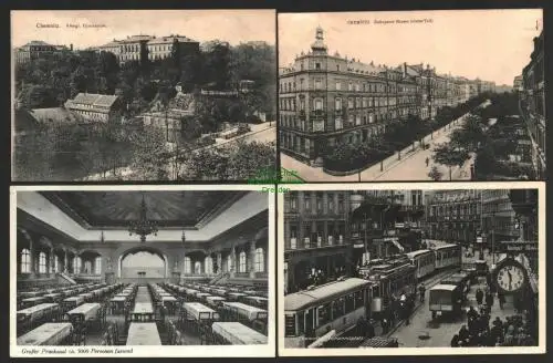 142771 4 AK Chemnitz Johannisplatz Straßenbahnen 1939 Zschopauer Straße um 1910