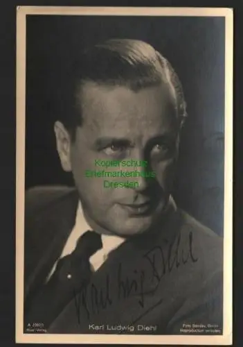 140803 Ansichtskarte Ross Verlag original Autogramm Karl Ludwig Diehl um 1940
