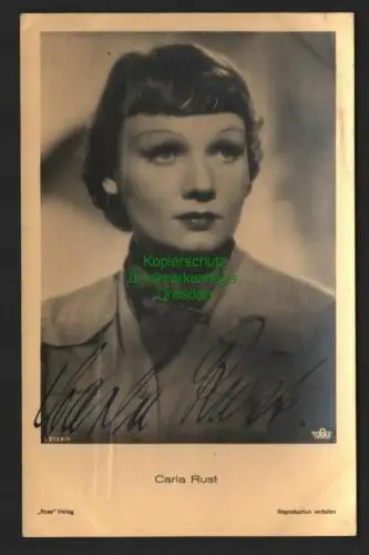 140826 AK Ross Verlag original Autogramm Carla Rust um 1940