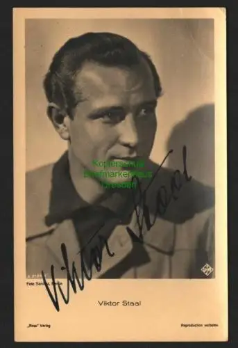 140805 AK Ross Verlag original Autogramm Viktor Staal um 1940