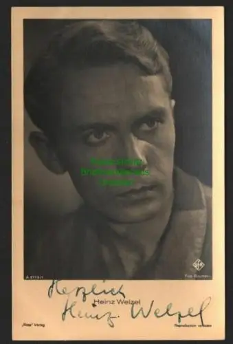 140811 Ansichtskarte Ross Verlag original Autogramm Heinz Welzel um 1940