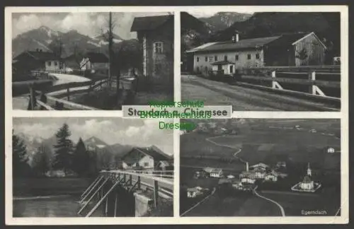 140856 AK Staudach a. Chiemsee Gasthaus Bach Brücke Egerndach 1952