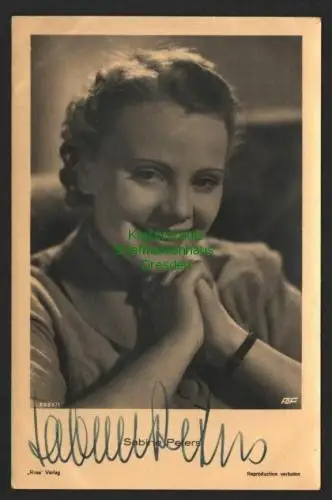 140839 Ansichtskarte Ross Verlag original Autogramm Sabine Peters Schauspielerin um 1940
