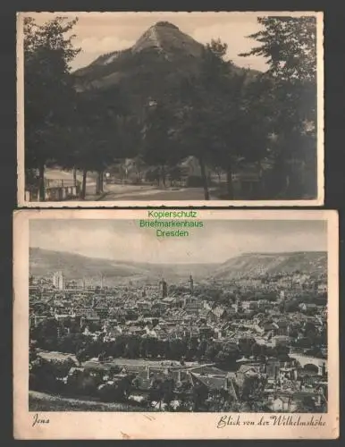 140934 2 AK Jena Blick von der Wilhelmshöhe 1950 Jenzig Fotokarte 1938