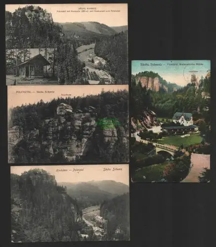 141013 4 AK Sächsische Schweiz Polenztal Waltersdorfer Mühle 1911 Talwächter