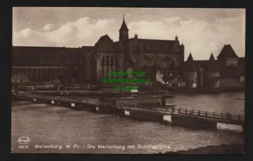 140452 AK Marienburg Westpr. Malbork Fotokarte Schiffsbücke um 1920