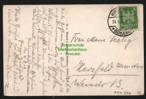 140440 AK Hirschberg Schlesien Panorama Künstlerkarte Wappen 1926