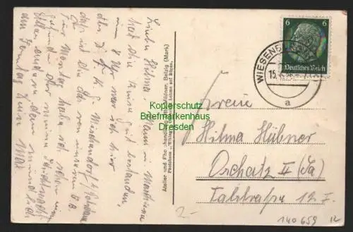 140659 AK Schloss Wiesenburg Mark Blick von der Terasse 1936