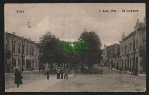 140554 AK Stryj Oblast Lwiw Ukraine Ul. Kolejowa Bahnstraße  Feldpost 1915