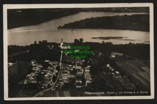 140446 AK Wallsee an der Donau Luftbild Fliegeraufnahme Fotokarte 1930