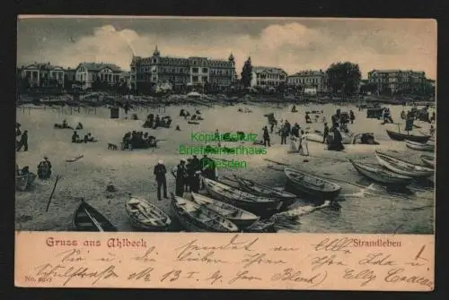 140443 AK Ahlbeck Strandleben 1900