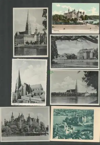 138831 7 AK Schwerin Schloss 1906 Dom … um 1945 / 1950