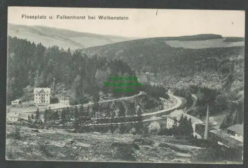 138823 AK Flossplatz u. Falkenhorst bei Wolkenstein 1907