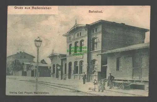 137092 AK Badersleben Bahnhof Gleisseite 1905