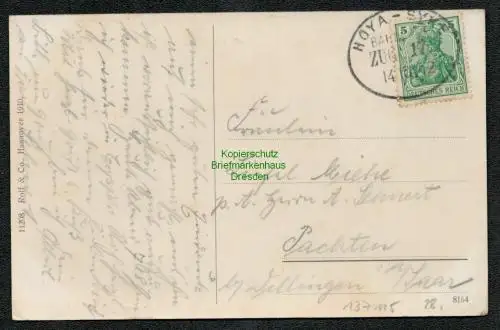 137115 AK Neubruchhausen Bassum Oberförsterei Forsthaus Mühle 1912 Bahnpost